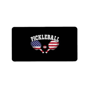Etiqueta Jugador de Pickleball Bandera de EE. UU. Amor por