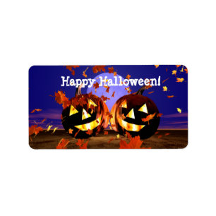 Etiqueta Jugando las calabazas de Halloween
