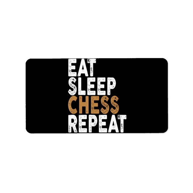 Etiqueta jugar ajedrez repetido (Frente)