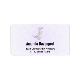 Etiqueta Juguete de Dinosaurio Tírannosauro Gris