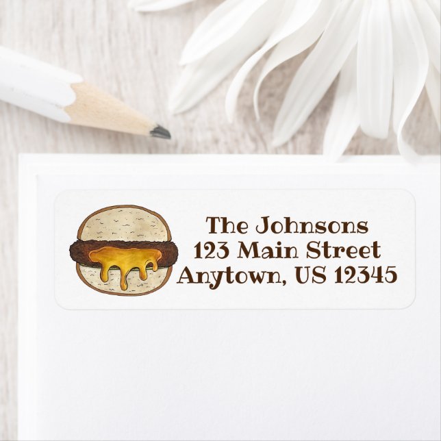 Etiqueta Juicy Jucy Lucy Minneapolis Minnesota Cheeseburger (In situ)