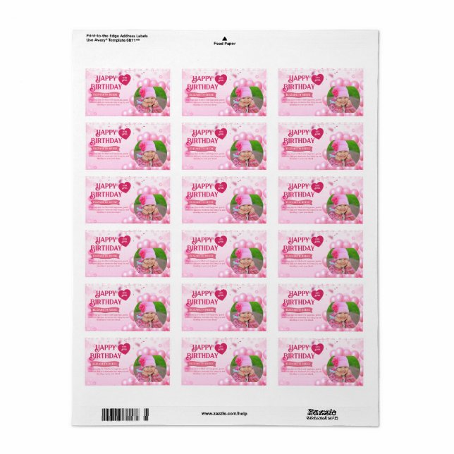 Etiqueta Jump and Play Birthday Invitation Photo Card  (Hoja Entera)