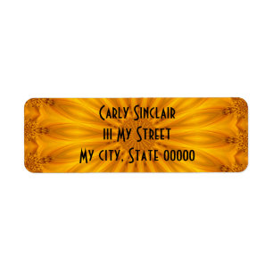 Etiqueta Kaleidoscope de girasol dorado