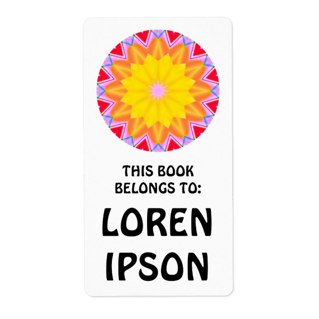 Etiqueta Kaleidoscópico - Placa del libro (Frente)