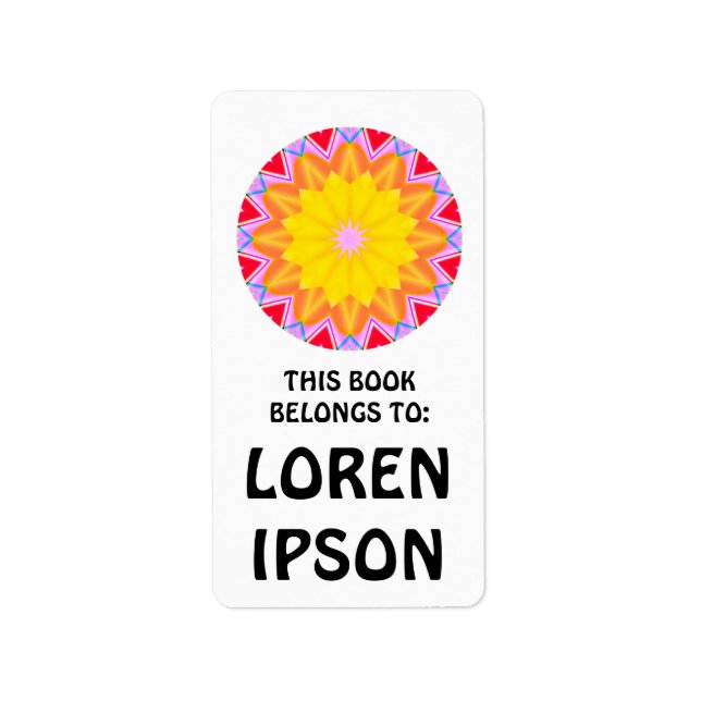 Etiqueta Kaleidoscópico - Placa del libro (Frente)