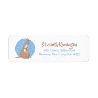 Kangaroo Baby Boy Shower Blue Pattern