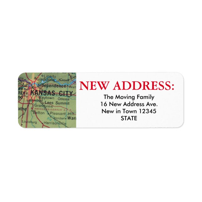 Etiqueta Kansas City New Address Label (Frente)
