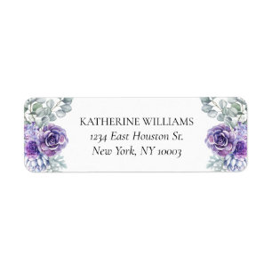 Etiqueta Katherine Purple Succulens Dirección de devolución