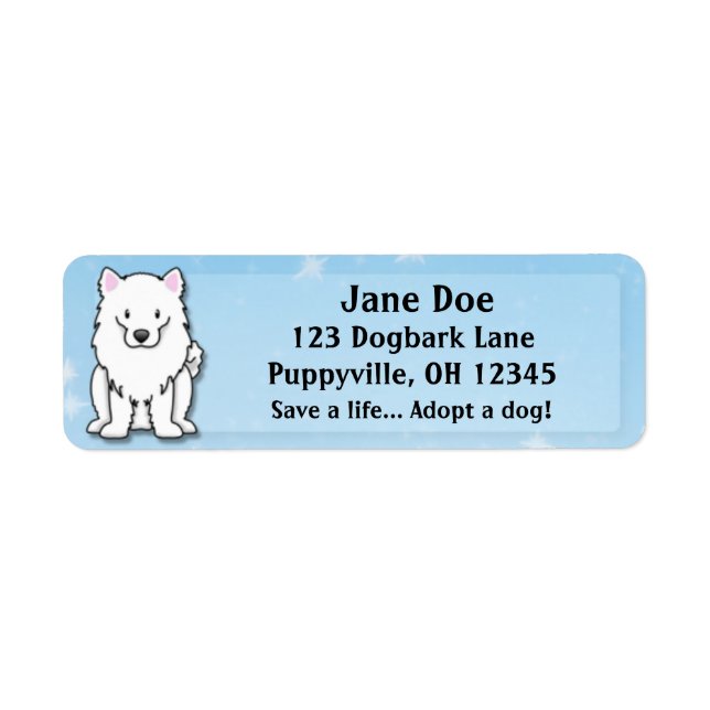 Etiqueta Kawaii American Eskimo Dog (Frente)