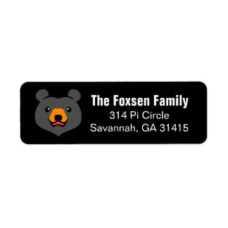 Etiqueta Kawaii Animal Lover Personalizado Black Bear