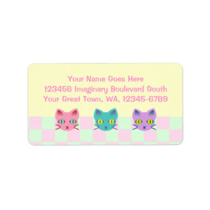 Etiqueta Kawaii Anime Kitty Gats Sherbet Cheques