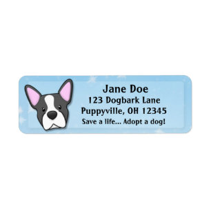 Etiqueta Kawaii Boston Terrier