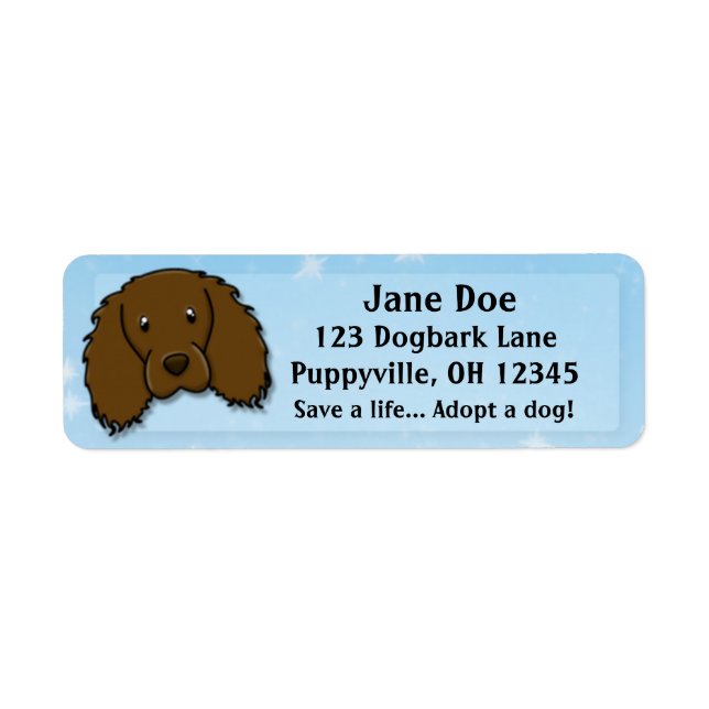 Etiqueta Kawaii Boykin Spaniel (Frente)