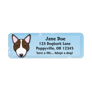 Etiqueta Kawaii bull terrier Brindle