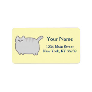 Etiqueta Kawaii Fat Cat