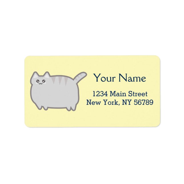 Etiqueta Kawaii Fat Cat (Frente)