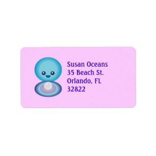Etiqueta Kawaii Happy Clam