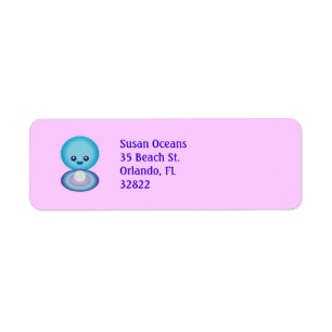 Etiqueta Kawaii Happy Clam
