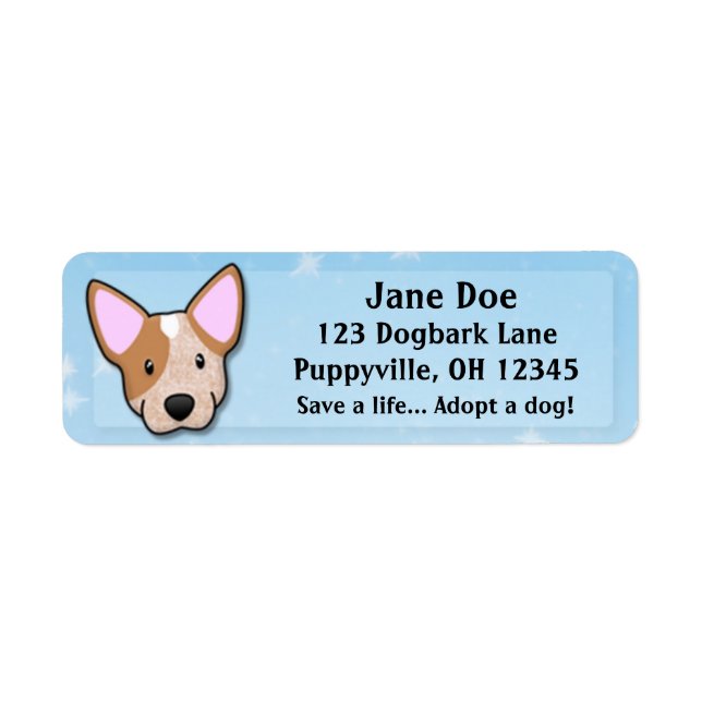 Etiqueta Kawaii Red Heeler (Frente)