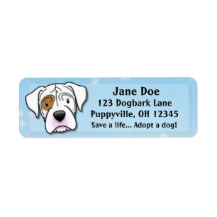 Etiqueta Kawaii White Boxer