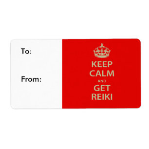 Etiqueta Keep Calm and Get Reiki