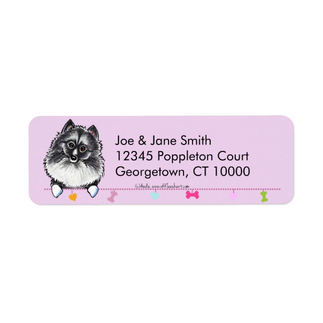 Etiqueta Keeshond Cute Dangles Thistle (Frente)