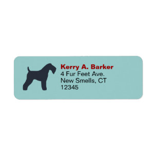 Etiqueta Kerry Blue Terrier Silhouette Return Address