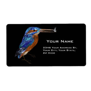 Etiqueta KINGFISHER, azul negro