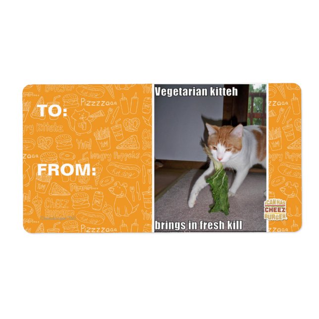 Etiqueta Kitteh vegetariana (Frente)