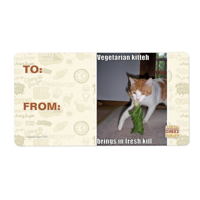 Etiqueta Kitteh vegetariana (Frente)