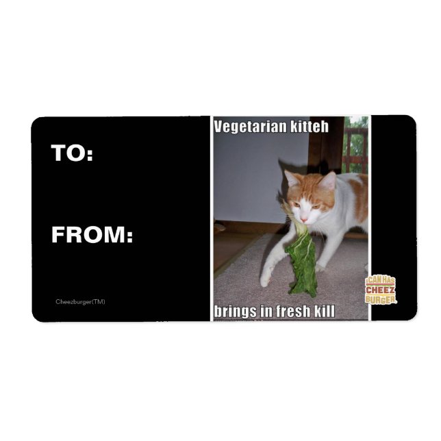 Etiqueta Kitteh vegetariana (Frente)