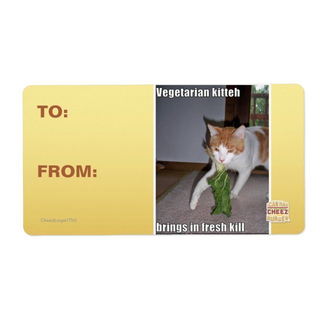 Etiqueta Kitteh vegetariana (Frente)