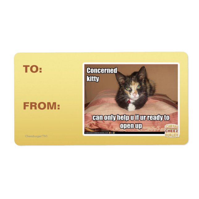 Etiqueta Kitty preocupado (Frente)