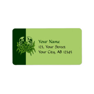 Etiqueta Knot celta de cangrejo verde