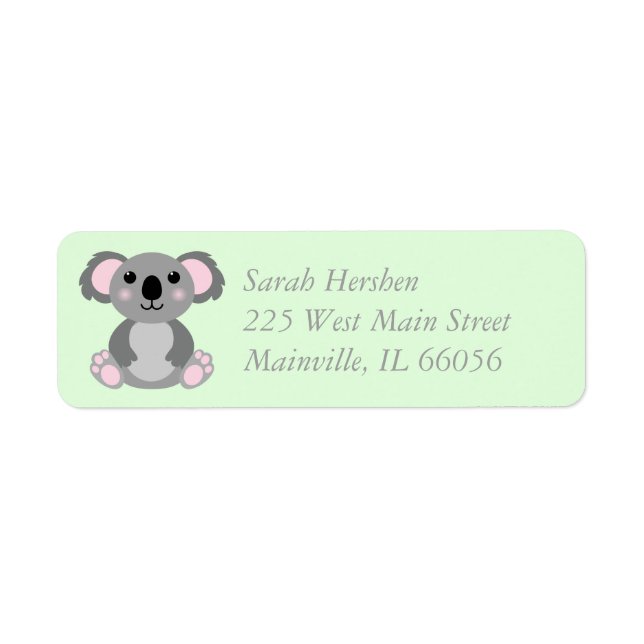Etiqueta Koala Bear Baby Shower (Frente)