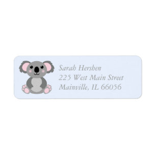 Etiqueta Koala Bear Baby Shower Blue Boy