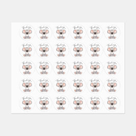 etiqueta koala de cumpleaños de agradecimiento