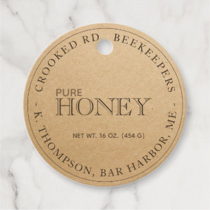 Etiqueta Kraft Beekeeper Honey Jar