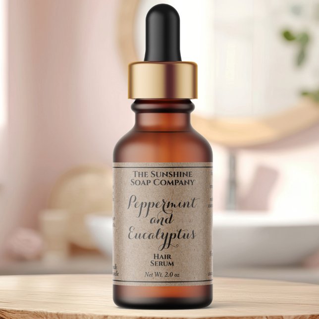 Etiqueta Kraft curly text cosmetics dropper bottle label  (Subido por el creador)