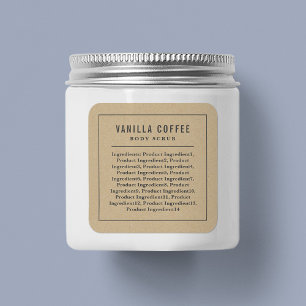 Etiqueta Kraft de la lista de ingredientes de líne