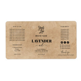 Etiqueta Kraft Dropper Bottle Product Label Logo