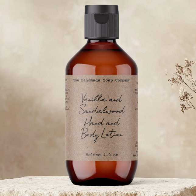 Etiqueta Kraft Handwritten Look Cosmetics Bottle Label (Subido por el creador)