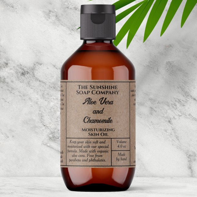 Etiqueta Kraft paper cosmetics bottle label 4 oz (Subido por el creador)