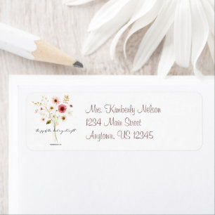 Etiqueta La alegría del señor minimalista floral