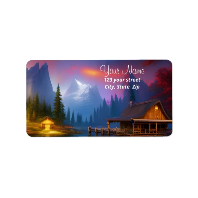 Etiqueta La cabaña en la cala en la luna (Frente)