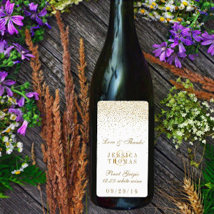 Etiqueta La colección de Bodas Glam Gold Confetti