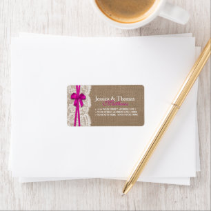 Etiqueta La colección de Bodas Rustic Pink Bow