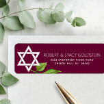 Etiqueta La Estrella de David Borgoña de Bat Mitzvah<br><div class="desc">Estar orgulloso, regocijarse y mostrar este hito de su Bat Mitzvah favorito con esta sofisticada y personalizada etiqueta de dirección de retorno! Una estrella blanca de David, una hoja de acuarela y una moderna serif de san dominan el fondo borgoñón. Personalice el texto del personalizado con su nombre y dirección....</div>
