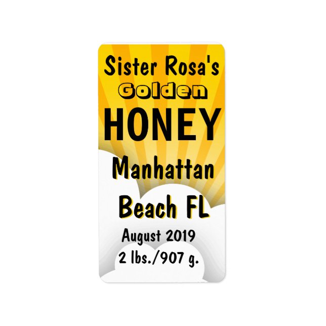 Etiqueta La explosión de nubes de Honey Jar personalizada (Frente)