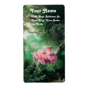 Etiqueta LA fucsia rosa verde